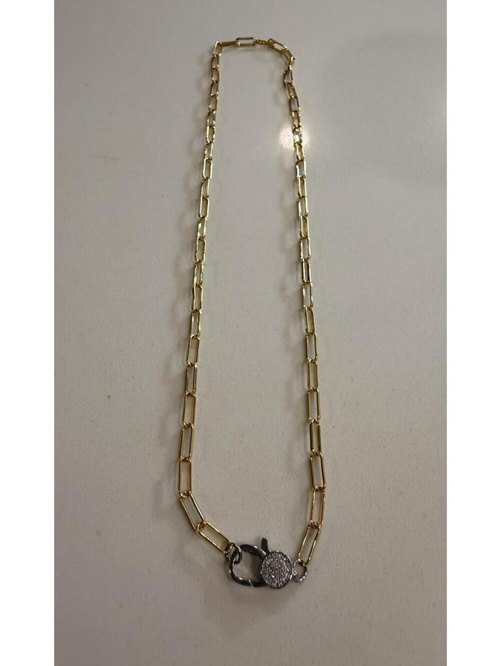 FR Studio gold over brass paperclip chain
